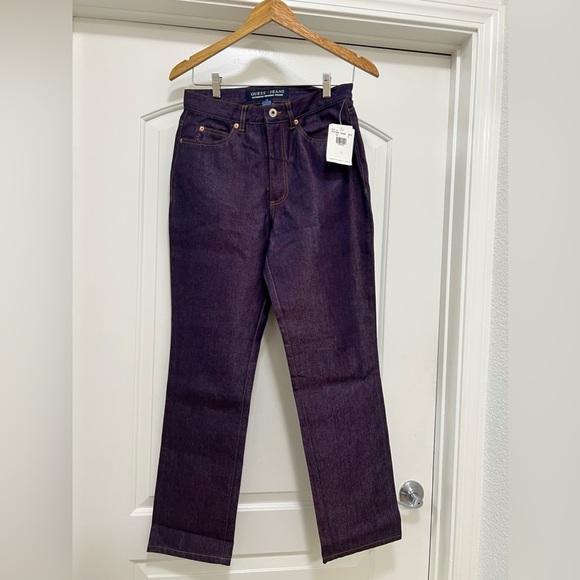 NWT Guess Metallic Plum High Rise Jeans - Picture 1 of 8